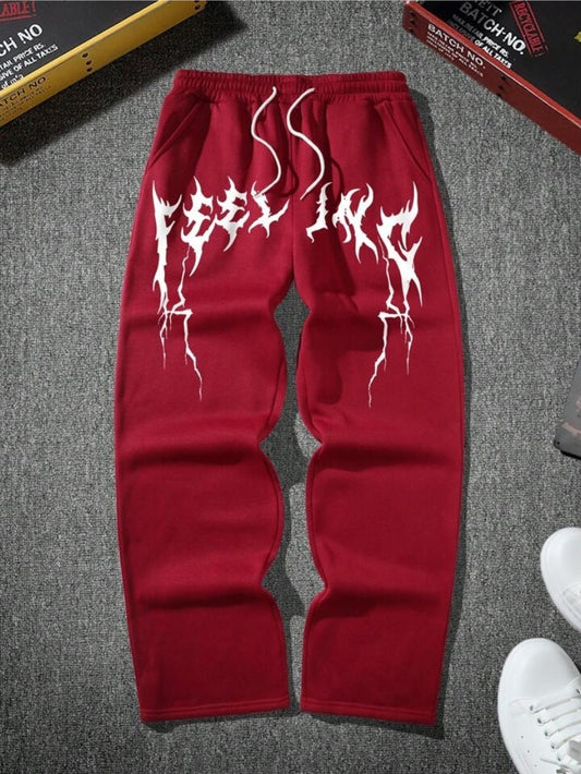 Low Rise Red Baggy Pants – Urban Streetwear Look by