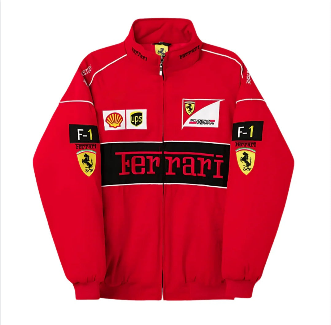 Ferrari racing jacket in red.