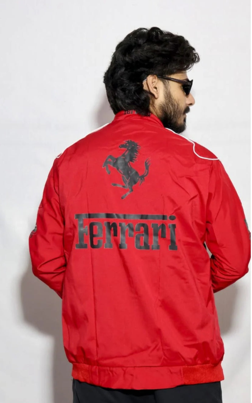 Ferrari racing jacket in red.