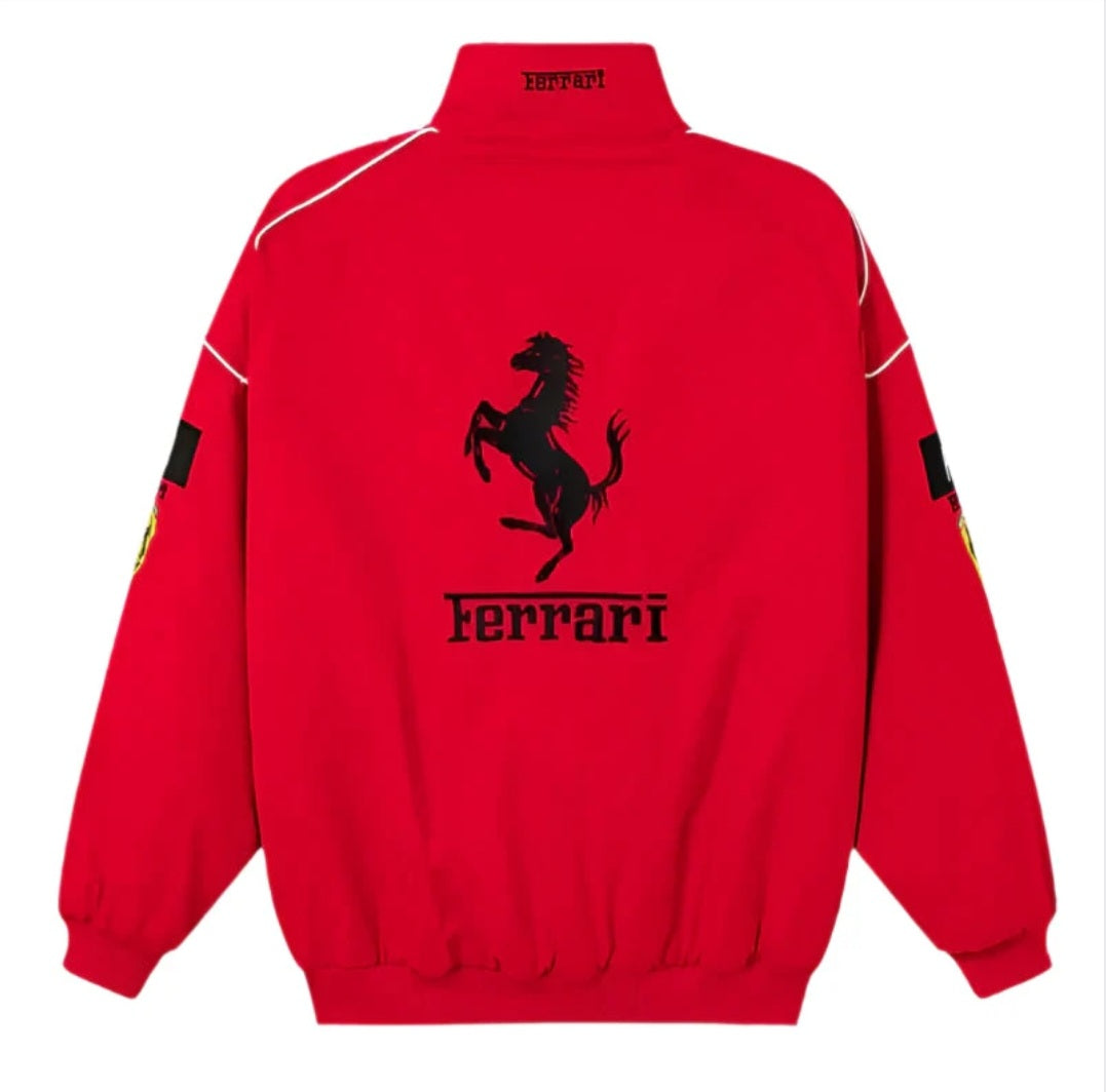 Ferrari racing jacket in red.