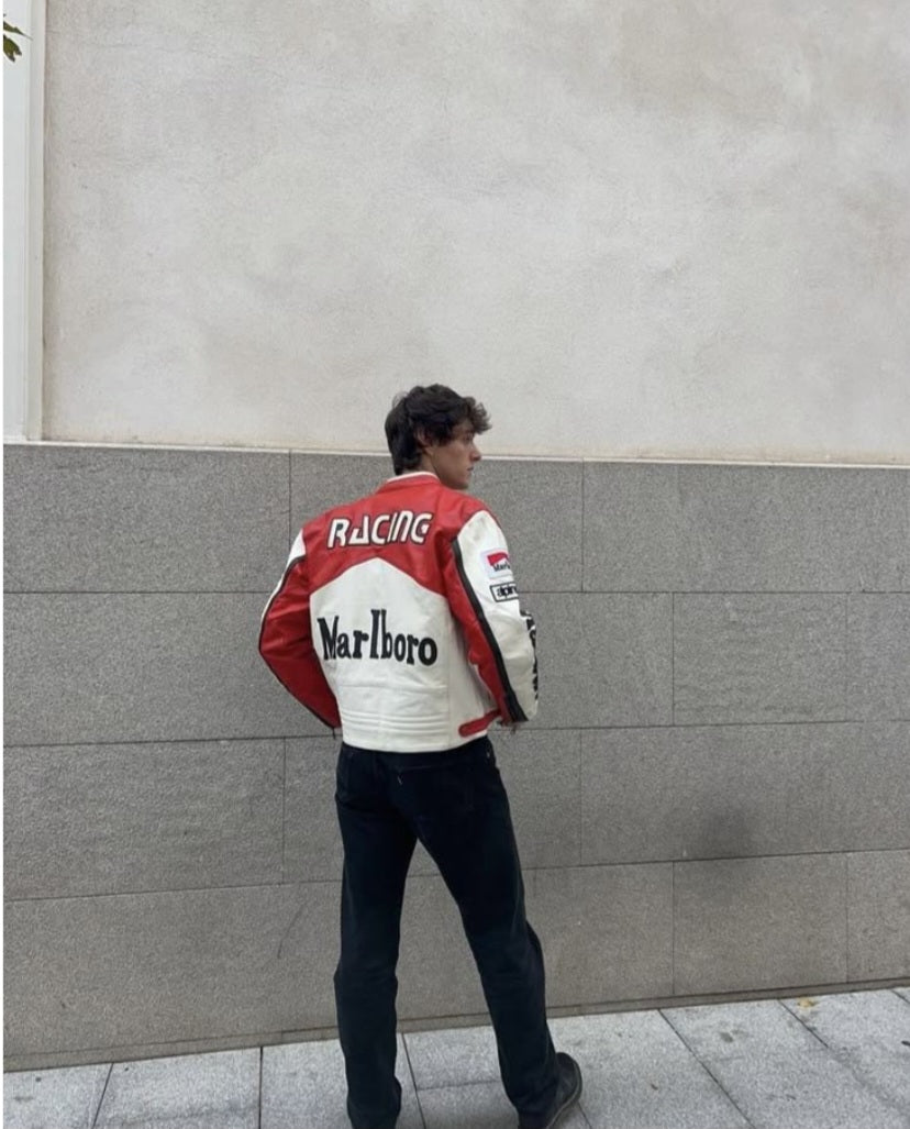Marlboro Premium Leather Jacket - Vintage Racing Streetwear