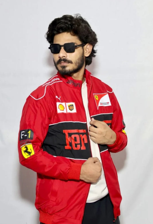 Ferrari racing jacket in red.