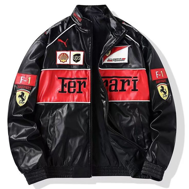 Leather Racing farrari Jacket by flaskcard
